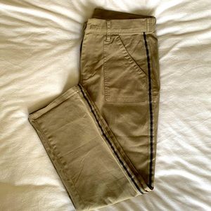 Lucky Brand ankle cropped utility pants with side seam detail